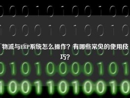 物流与ERP系统怎么操作？有哪些常见的使用技巧？