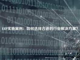 ERP实施案例：如何选择合适的行业解决方案？