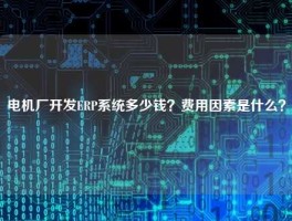 电机厂开发ERP系统多少钱？费用因素是什么？