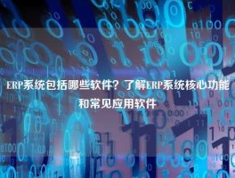 ERP系统包括哪些软件？了解ERP系统核心功能和常见应用软件
