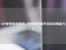 ERP管理系统学习，如何有效提升实际应用能力？
