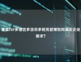 塞盒ERP多语言多货币多税务管理如何满足企业需求？