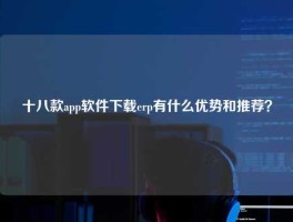 十八款app软件下载erp有什么优势和推荐？
