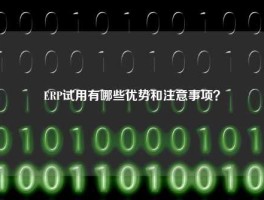ERP试用有哪些优势和注意事项？
