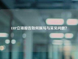 ERP立项报告如何撰写与常见问题？