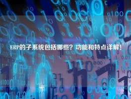 ERP的子系统包括哪些？功能和特点详解！