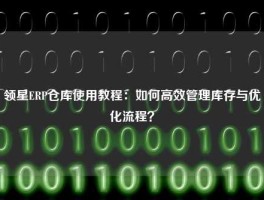 领星ERP仓库使用教程：如何高效管理库存与优化流程？