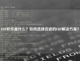 ERP软件是什么？如何选择合适的ERP解决方案？