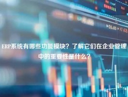 ERP系统有哪些功能模块？了解它们在企业管理中的重要性是什么？