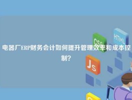 电器厂ERP财务会计如何提升管理效率和成本控制？