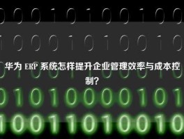 华为 ERP 系统怎样提升企业管理效率与成本控制？