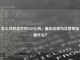怎么寻找合作的ERP公司，最佳选择与注意事项是什么？