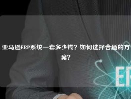 亚马逊ERP系统一套多少钱？如何选择合适的方案？