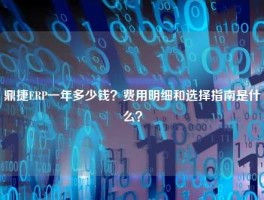 鼎捷ERP一年多少钱？费用明细和选择指南是什么？