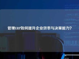 管理ERP如何提升企业效率与决策能力？