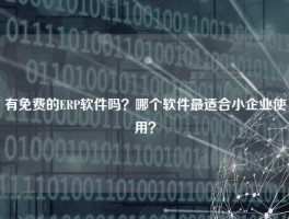 有免费的ERP软件吗？哪个软件最适合小企业使用？