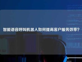 智能语音呼叫机器人如何提高客户服务效率？