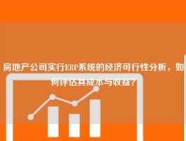 房地产公司实行ERP系统的经济可行性分析，如何评估其成本与收益？