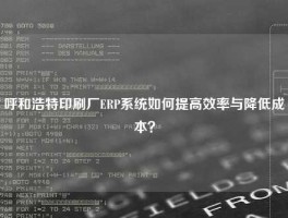 呼和浩特印刷厂ERP系统如何提高效率与降低成本？