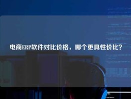 电商ERP软件对比价格，哪个更具性价比？
