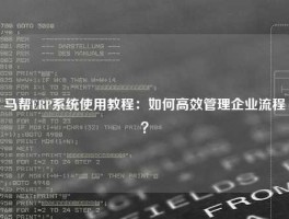 马帮ERP系统使用教程：如何高效管理企业流程？