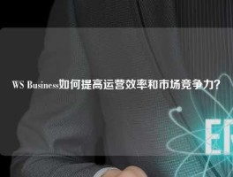 WS Business如何提高运营效率和市场竞争力？
