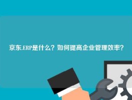 京东.ERP是什么？如何提高企业管理效率？