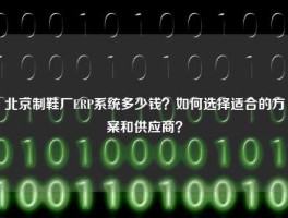 北京制鞋厂ERP系统多少钱？如何选择适合的方案和供应商？