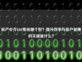 房产中介ERP系统哪个好？提升效率与客户管理的关键是什么？