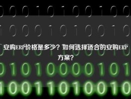 安购ERP价格是多少？如何选择适合的安购ERP方案？