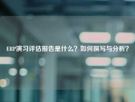 ERP演习评估报告是什么？如何撰写与分析？