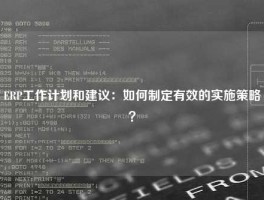 ERP工作计划和建议：如何制定有效的实施策略？