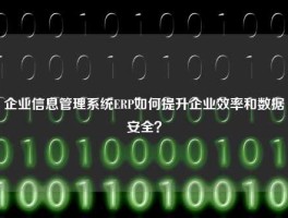 企业信息管理系统ERP如何提升企业效率和数据安全？