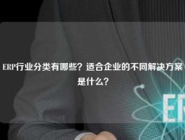 ERP行业分类有哪些？适合企业的不同解决方案是什么？