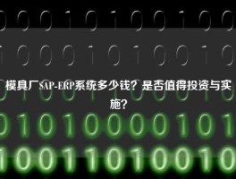 模具厂SAP-ERP系统多少钱？是否值得投资与实施？