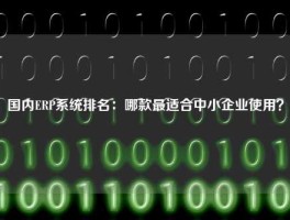 国内ERP系统排名：哪款最适合中小企业使用？