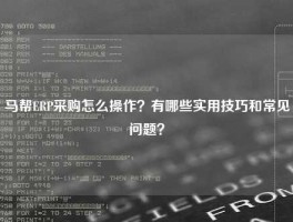 马帮ERP采购怎么操作？有哪些实用技巧和常见问题？