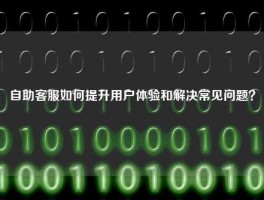 自助客服如何提升用户体验和解决常见问题？