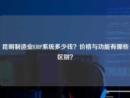 昆明制造业ERP系统多少钱？价格与功能有哪些区别？