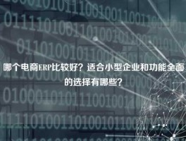 哪个电商ERP比较好？适合小型企业和功能全面的选择有哪些？