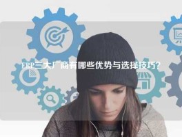 ERP三大厂商有哪些优势与选择技巧？
