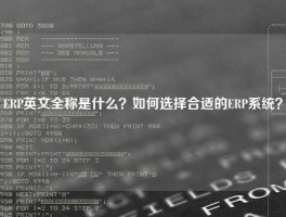 ERP英文全称是什么？如何选择合适的ERP系统？