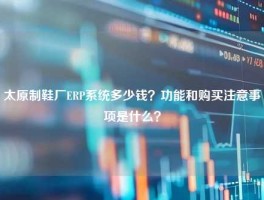 太原制鞋厂ERP系统多少钱？功能和购买注意事项是什么？