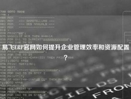 易飞ERP官网如何提升企业管理效率和资源配置？