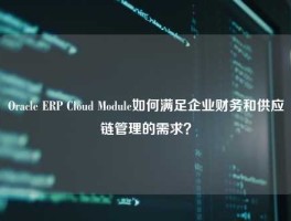 Oracle ERP Cloud Module如何满足企业财务和供应链管理的需求？