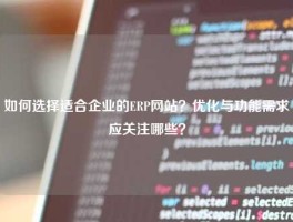 如何选择适合企业的ERP网站？优化与功能需求应关注哪些？