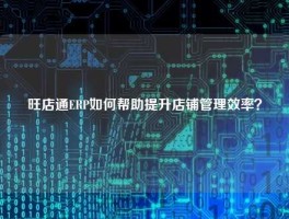 旺店通ERP如何帮助提升店铺管理效率？