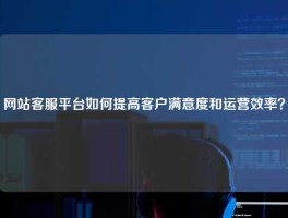 网站客服平台如何提高客户满意度和运营效率？