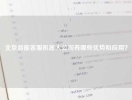 北京智能客服机器人公司有哪些优势和应用？