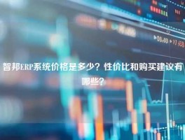 智邦ERP系统价格是多少？性价比和购买建议有哪些？